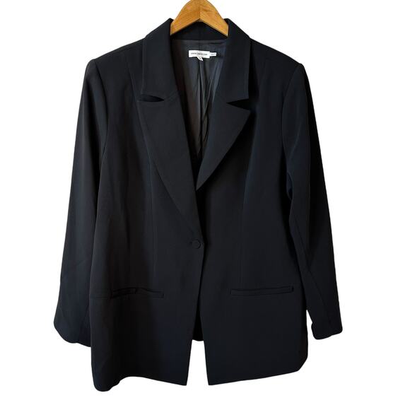 New Good American Women's One Button Blazer Black Size 5 2XL - Picture 1 of 8